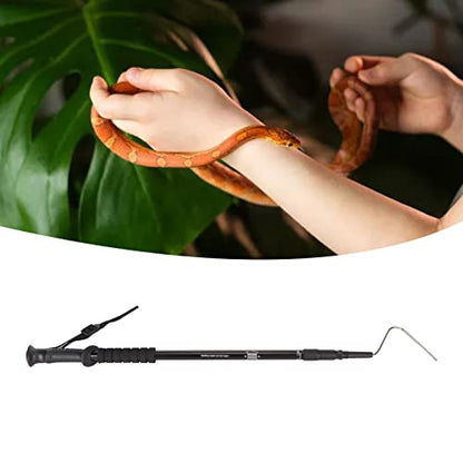 flexman 27.6~55.1 Retractable Snake Hook, Portable Pocket Stainless Steel Snake Hook, Adjustable Reinforced Lightweight Reptile Grabber Snake Catcher with Handle