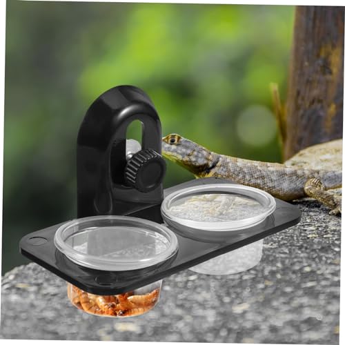 YARNOW Reptile Feeder Water and Food Bowl Container Durable Dual Compartment Basin for Lizards Turtles Geckos and Screw Type Design for Easy Feeding