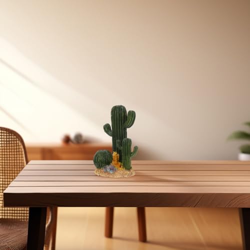 HOMSFOU Artificial Cactus Plants Terrarium Decor Resin Desert Landscape Reptile Tank Accessories for Lizards Geckos Snake Habitat Decoration