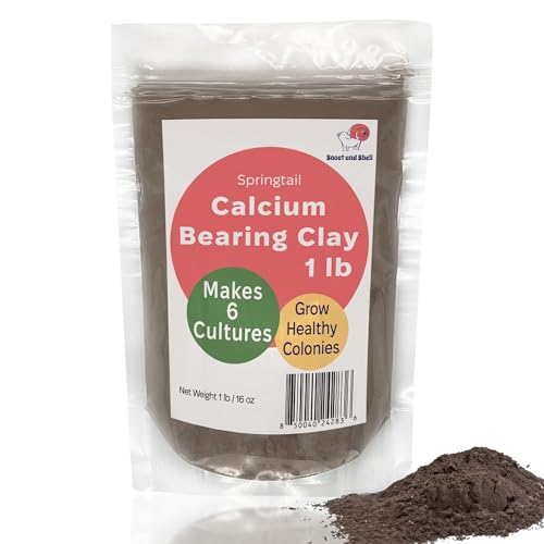 Snout and Shell Springtail Calcium Bearing Clay - 1 lb | Ideal for Culturing Springtails, Reptile and Amphibian Terrariums, and Natural Habitat Cleanup Crew