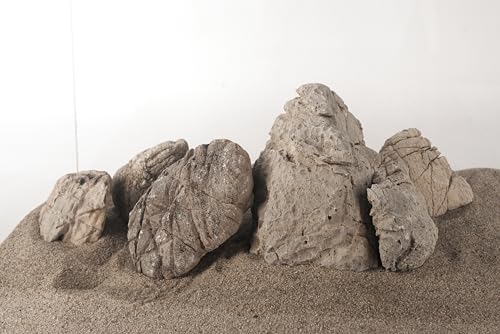 LANDEN Elephant Skin Stone Natural Multi-Texture Rocks Grey(18lbs, 3~9 inches,7pcs) for Aquarium, Paludarium, Terrariums, Landscaping, Decorative of Caves, Waterfalls, Cliffs - size: 16 Elephant Skin Stone Grey(3-9 inches,18lbs)