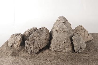 LANDEN Elephant Skin Stone Natural Multi-Texture Rocks Grey(18lbs, 3~9 inches,7pcs) for Aquarium, Paludarium, Terrariums, Landscaping, Decorative of Caves, Waterfalls, Cliffs - size: 16 Elephant Skin Stone Grey(3-9 inches,18lbs)