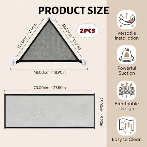 2PCS Bearded Dragon Hammock, Reptile Hammock Vertical Space Utilization in Terrariums, Snake Hammock Multi-Species Habitat Sharing, Basking Area Maintenance, Medium Size and Rectangle Shape