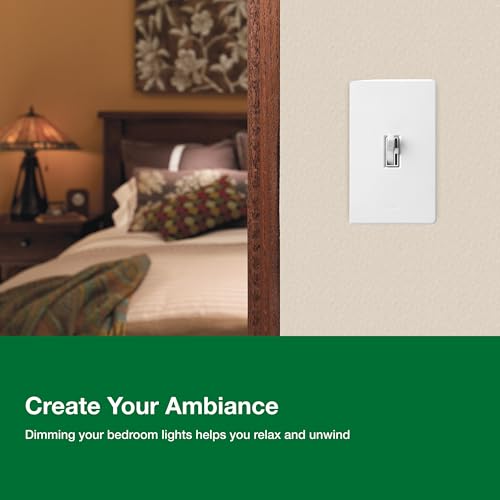 Lutron Ariadni/Toggler LED+ Dimmer Light Switch for Dimmable LED, Halogen and Incandescent Dimmer Switch, 150W, Single-Pole/3-Way, AYCL-153P-AL, Almond - color: Almond, size: 1 Pack