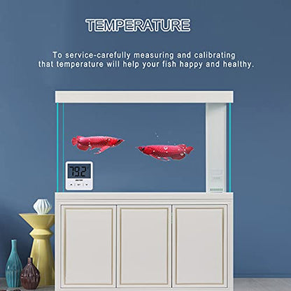 DIGITEN Aquarium Thermometer Digital Fish Tank Thermometer with Large LCD Display Stick On Water Terrarium Temperature Sensor Gauge for Reptiles Turtle Amphibians - color: White