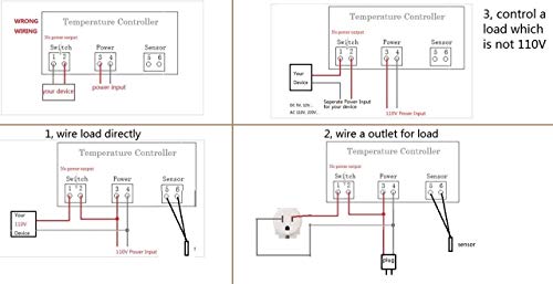 AC 110V Fahrenheit Digital Temperature Controller 10A 1 Relay with NTC 10K Sensor Probe