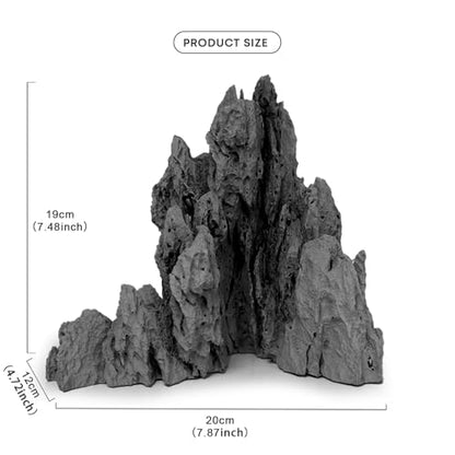 FZONE Resin Seiryu Stone Model Ph-Neutral Aquarium Rocks for aquascaping, Micro-Landscapes - size: 02 Seiryu Stone 7.48" × 5.51" × 7.87"