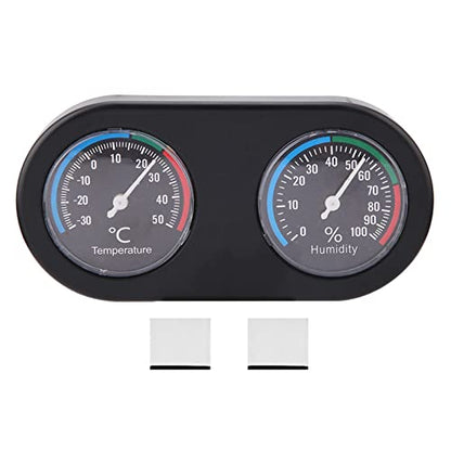 Reptile Thermometer and Humidity Gauge, Reptile Tank Thermometer Mini Analog Temperature Humidity Meter Round Shape Thermometer Hygrometer for Reptile Tank