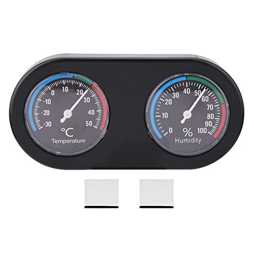 Reptile Thermometer Hygrometer | 2 in 1 Analog Gauge for Tank/Terrarium/Incubator | Mini Round Monitor, No Battery Needed
