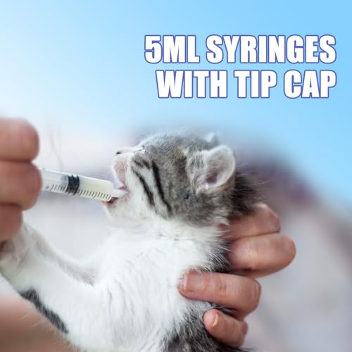 50 Pack 5ml Plastic Syringes with Caps for Science Labs, Liquid Measuring, Watering, Refilling, Oral,Pet - size: 5ml-50Pack