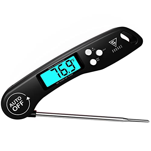 DOQAUS Digital Meat Thermometer, Instant Read Food Thermometer for Cooking with Backlit & Auto-Rotating Display, 4.6” Probe for Grilling, Baking, and Perfect BBQ - Black - color: Night Black, size: 1 Pack (4.6 Inches Probe)