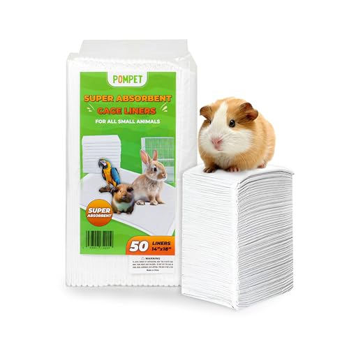 14"" X 18"" Disposable Guinea Pig Cage Liners 50 PCS, Rabbit, Hedgehog, Hamster, Chinchilla, Cat, Reptile and Other Small Animals