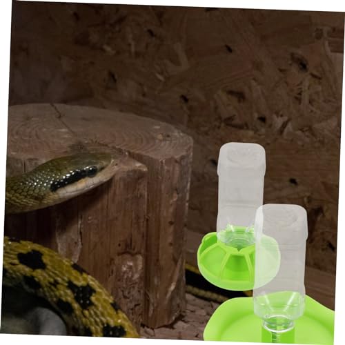 2sets Reptile Water Feeders Plastic Drinking Bowls for Tortoises and Lizards Easy to Clean Non-tip Design for Aquatic Pets and Small Reptiles Green