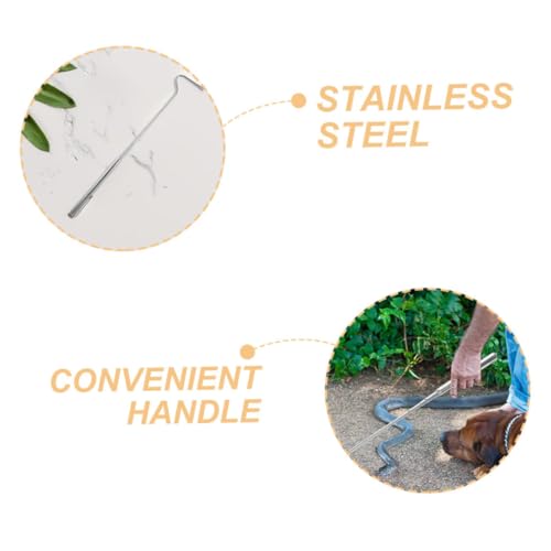 Sosoport Portable Snake Hook Stainless Steel Handling Tool for Safe Snake Capture and Control for Reptile Enthusiasts and Outdoor Adventures