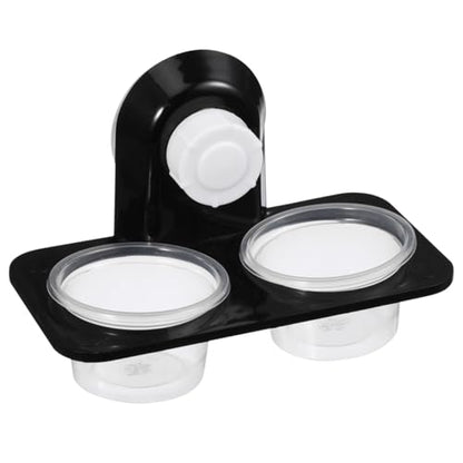 balacoo Reptile Feeder Food and Water Bowl with Suction Cup Wall Mounted Acrylic Dish for Gecko Lizard Turtle Scorpion Small Reptiles Amphibians 4.52X2.36X2.16In