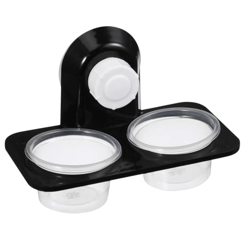 balacoo Reptile Feeder Food and Water Bowl with Suction Cup Wall Mounted Acrylic Dish for Gecko Lizard Turtle Scorpion Small Reptiles Amphibians 4.52X2.36X2.16In