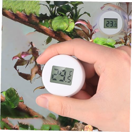 FOMIYES 3 Pcs Aquarium Temperature Gauge Tank Thermometer Terrarium Digital Reptile Water Thermometer LCD Display Thermometer Suction Cup Thermometer Fishtank Container Number White, Whitex3pcs