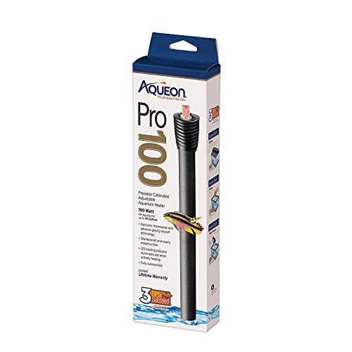 Aqueon Pro 100 Submersible Aquarium Fish Tank Heater, 100 Watts, For Up To 30 Gallon Fish Tanks - size: 100W