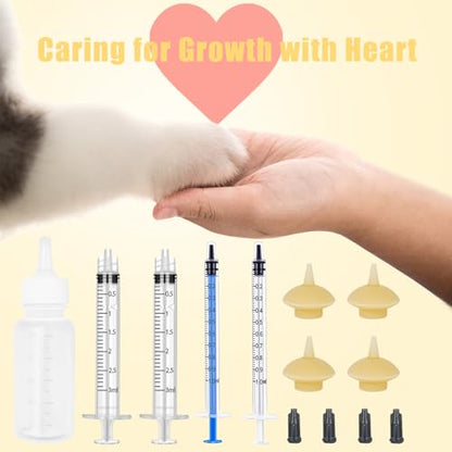 Mini Pet Feeding Bottle and Syringes with Nipples for Small Cat Dog Animals (Model 4) - size: model4