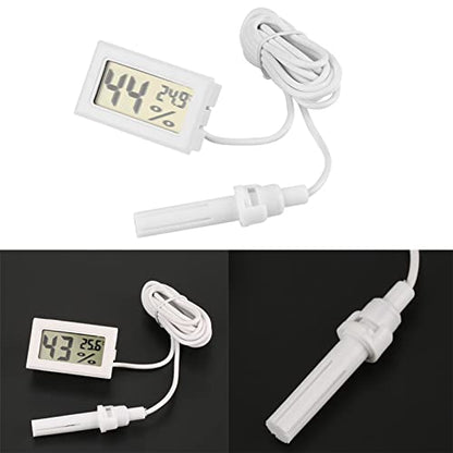 LCD Digital Temperature Humidity Display Thermometer Hygrometer with External Probe for Reptiles