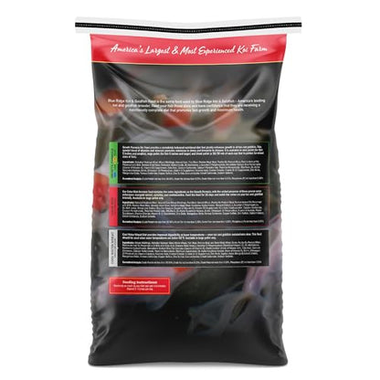 Blue Ridge Koi Fish Food 25lb - Koi Food 3/16” Large and Mini Blend Growth Formula, Goldfish Food, Premium Fish Food for Ponds, Ponds Fish Food, Floating Pond Pellets - size: 25 Pound (Pack of 1)