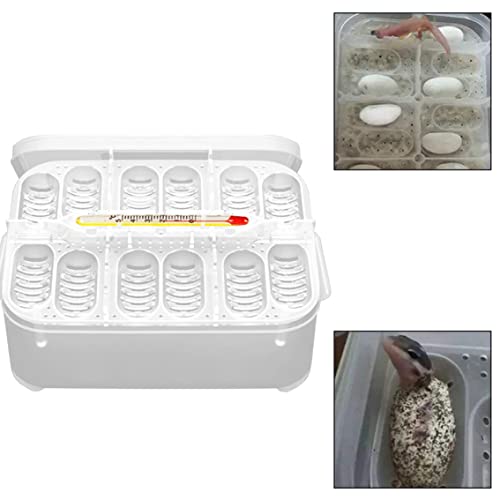 12 Grids Reptile Breeding Box, Incubator Egg Tray Hatching Box with 12 Grids for Turtle, Gecko, Lizards, Mane