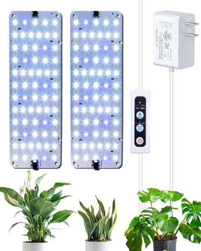 Panel Grow Light for Indoor Plants, 20W Ultra-Thin Full Spectrum LED Grow Light for Shelf & Cabinet, Dimmable with 6/12/16H Timer, Bluish White, 1-Pack - color: Bluish White, size: 1-Pack