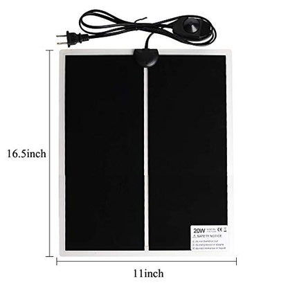KABASI Reptile Heating Pad, 20W 16.5x11 inch Waterproof Reptile Heat Pad Under Tank Terrarium with Temperature Control, Safety Adjustable Reptile Heat Mat for Turtle, Tortoise, Snakes, Lizard, Gecko - color: 20W-16.5x11 in