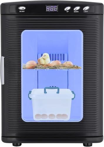 25L Reptile Egg Incubator with Cooling & Heating - Portable Scientific Lab Incubator, 10°c-60°c Temperature Control, 12V/110V Digital Incubator for Small Reptiles Hatching,Black - color: Black