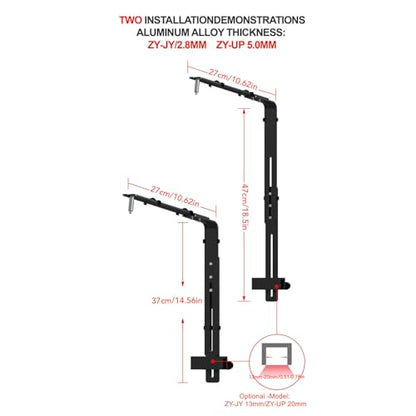 Aquarium Light Riser, Adjustable Professional Aquarium Light Stand, Aluminum Alloy Aquarium Light Holder, Aquarium Lamp Bracket, Fish Tank Lighting Holder for Aquarium LED Light - color: Black