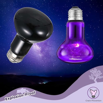 75W Reptile Night Light Bulb – Purple Basking Spot Lamp with Simulated Moonlight for Lizards, Chameleons, Snakes, Turtles, Amphibians – UVA Heat Light – 2 Pack | 3.2" - color: Purple, size: 75W - Gen1 - R63