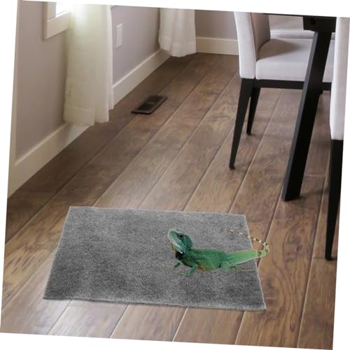 Happyyami 3pcs Reptile Carpet Substrate Mats Water-Absorbent Polyester Liners for Turtles Snakes Lizards and Tortoises Washable Reusable Easy to Clean Grey