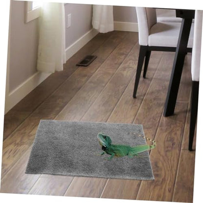 Happyyami 3pcs Reptile Carpet Substrate Mats Water-Absorbent Polyester Liners for Turtles Snakes Lizards and Tortoises Washable Reusable Easy to Clean Grey