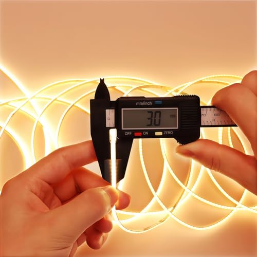 Ultra-Narrow 3mm USB COB LED Strip Lights Self-Adhesive, for Kitchen Cabinets, Bedroom, Gaming Desk (3000k Warm White, 6ft) - color: 3000k Warm white, size: 6ft