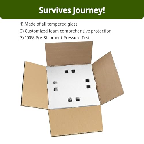 17 Gallon Reptile Glass Tank 20"x14"x14" with Drainage Hole - Pre-Assembled Reptile Cage Enclosure for Turtle,Tortoise,Hermit Crab,Bearded Dragon,Gecko,Lizard,Snake,Spider,Fish,Tarantula - size: 20*14*14inch with drainage hole