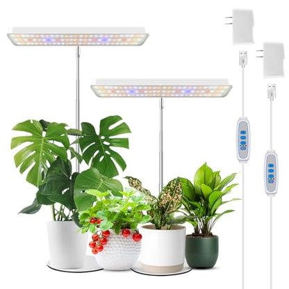 Wiaxulay Plant Grow Light, 78 LEDs Grow Light for Indoor Plants Full Spectrum, Height Adjustable Desk Growing Lamp with Metal Base, Auto Timer 6/12/16Hrs, 3 Lighting Modes, 5 Dimmable Levels,2 Pack - size: 2 Pack(White)