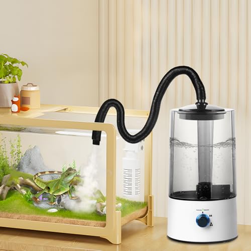 Reptile Humidifier, 4L Fogger Fog Machine for Reptile Terrarium Tank, 110V Cool Mist MisterAdjustable Fog for Reptiles and Amphibians Such as Geckos Snakes Turtles Tortoises Lizards or Frogs Toads