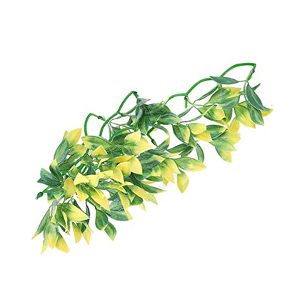 Artificial Reptile Plants Lifelike Plastic Plant Hanging Leaves Decoration with Suction Cup for Reptile Terrarium Fish Tank (T-153E2) - size: T-153E2
