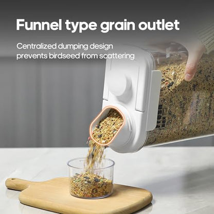 1.7 Qt/1.6 L Bird Seed Storage Container with Lids Airtight Measuring Cup, Bird Seed Dispenser Pet Food Container Are Used to Store Bird Food, Chicken Feed BPA Free (1.6L, Green) - color: 1.6L,/Green