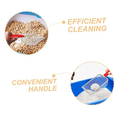 POPETPOP Stainless Steel Cat Litter Scoop Litter Sifter for Effortless Cleaning of Cat Waste and Sand Compatibility and Reptiles Mesh