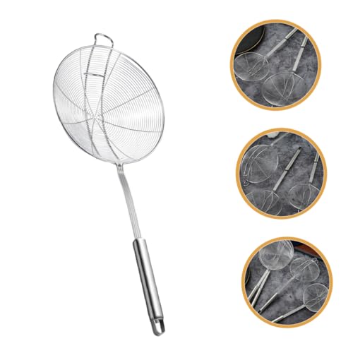 PRETYZOOM Stainless Steel Colander Ladle with Hook Versatile Skimmer Spoon for Cooking and Frying Lightweight Design Easy to Clean Kitchen Tool for Food Filtration
