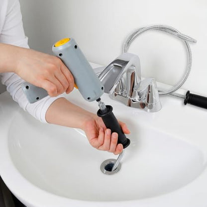 2 Pack 6.5 ft Drain Snake Drill Attachment Sink Hair Drain Clog Remover Attaches to Any Drill Stainless Steel Plumbing Snake Auger Flexible Hair Snakes Tool for Sink Bathtub Shower Bathroom Kitchen