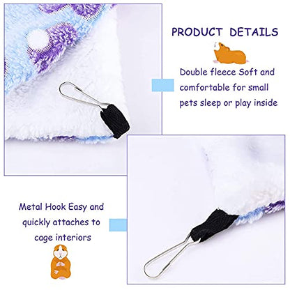 Boao 2 Pieces Hamster Hammock Hanging Pet Hammock Warm Bed House for Small Parrot Small Rat Sugar Glider Hamster Playing