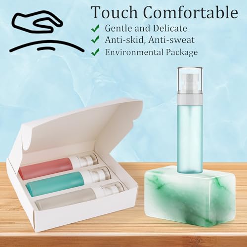 Travel Spray Bottles TSA Approved 3 Pack (2.2oz/65ml), Leak Proof Fine Mist Refillable Empty Plastic Spray Bottles for Perfume, Essential Oils, Toners, Hair & Face Mist (65 ml) - size: 65 ml