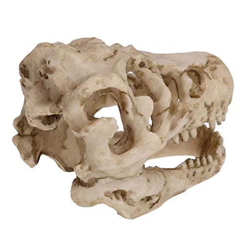 2Pcs Aquarium Decoration Dinosaur Skull Skeleton Fish Tank Cave Pet Reptile | Desert Reptile Bearded Dragon Snake Tank Decor Hideaway for Fish Natural Look Fun Underwater Environment