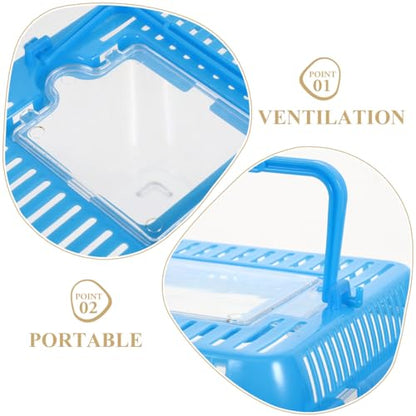 Transparent Pet Box for Reptiles and Small Animals 4.84X4.84X4.13 Inch Climbing Pet Feeding Container with Ventilation for Tortoise Gecko Habitat