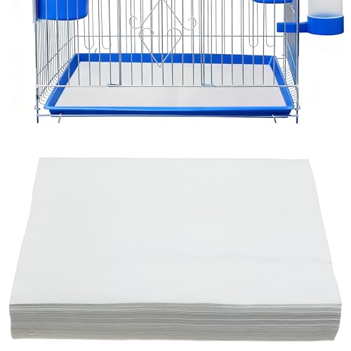 100 Sheets Bird Cage Liner Papers, Disposable Bird Cage Paper Liners, Cuttable Pet Animal Cages Cushion, Precut Absorbent Bird Paper for Bird Parrot Small Animal, 11.8 x 15.8’’ - size: 11.8'' x 15.8''