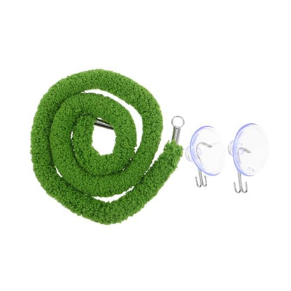 Hemobllo Reptile Climbing Rope Terrarium Hanging Vines 50cm Artificial Green Vine with Suction Cup for Pet Habitat Decor for Jumping Spider Chameleon Lizard Frog