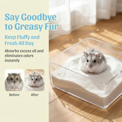 Sukh 31OZ Hamster Sand Bath - Fine Desert Sand Hamster Bedding Reptile Silica Sand Gerbil Hideout for Hamster Squirrel Guinea Pig Rabbit Chinchillas Gerbil Syrian Mice Small Animals Small Pets - size: 31 OZ