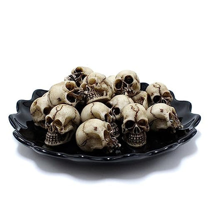 Eforcase 20PCS Miniature Skulls Heads Halloween Figurines Skeleton Skull Statues Ornament Halloween Prank Props Halloween Trick Toy Favors Crafts, Decoration for Desktop, Halloween and Easter
